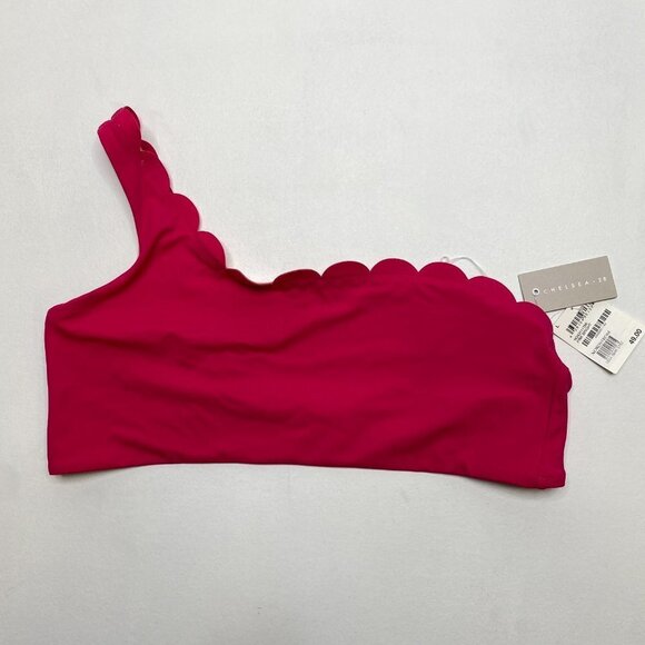 Chelsea28 Pink Scalloped One Shoulder Bikini Top - Picture 4 of 10